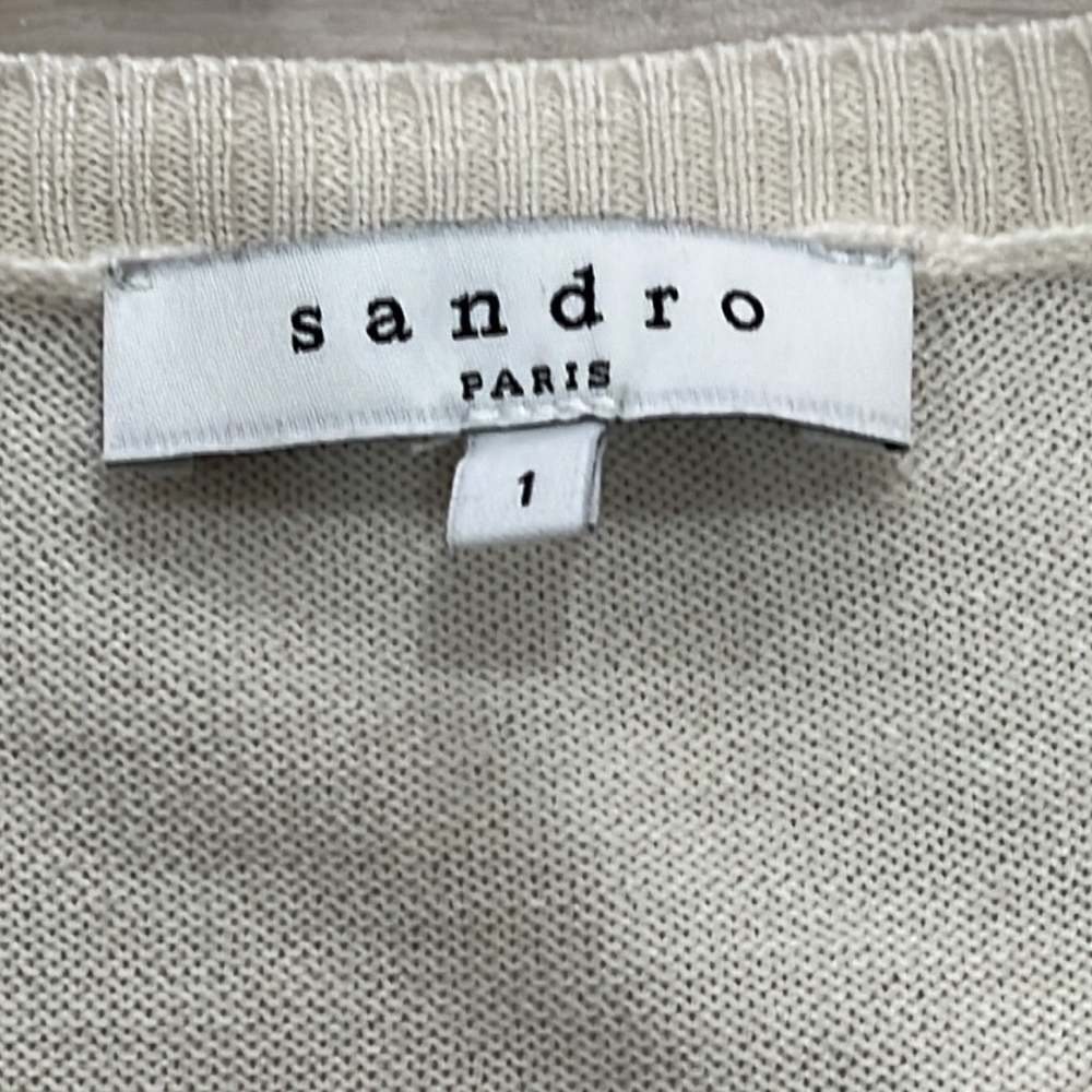 Sandro Off-White Crew Neck Sweater - Picture 2 of 15